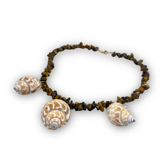 “Conchiglia di Forza” Tiger Eye & Sea Shell Necklace
