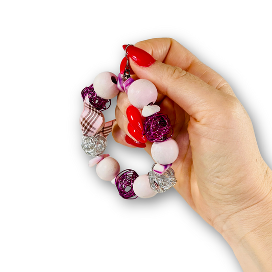 "Beadilicious Bubble" Hoop Silver Earrings