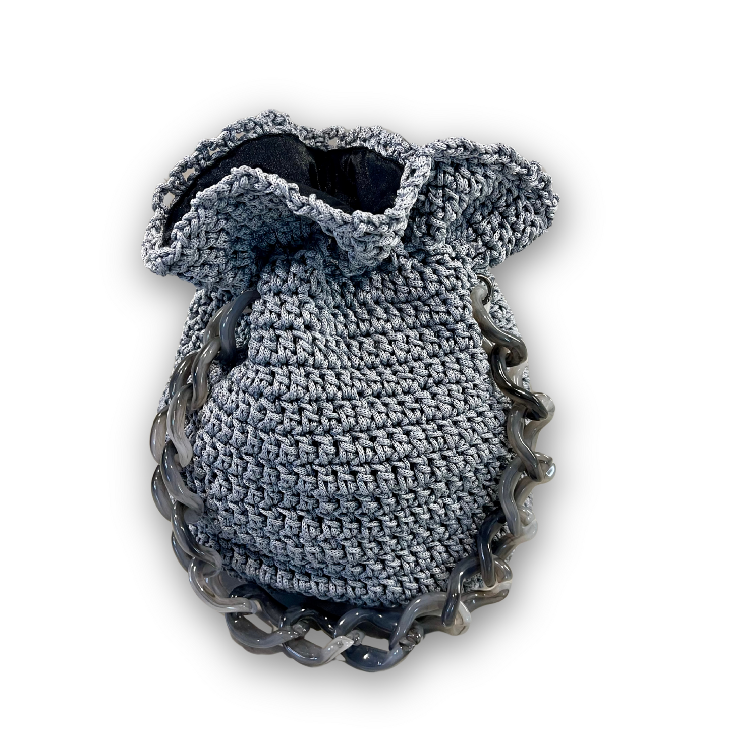 “Luna Mist Knit Bucket" Bag