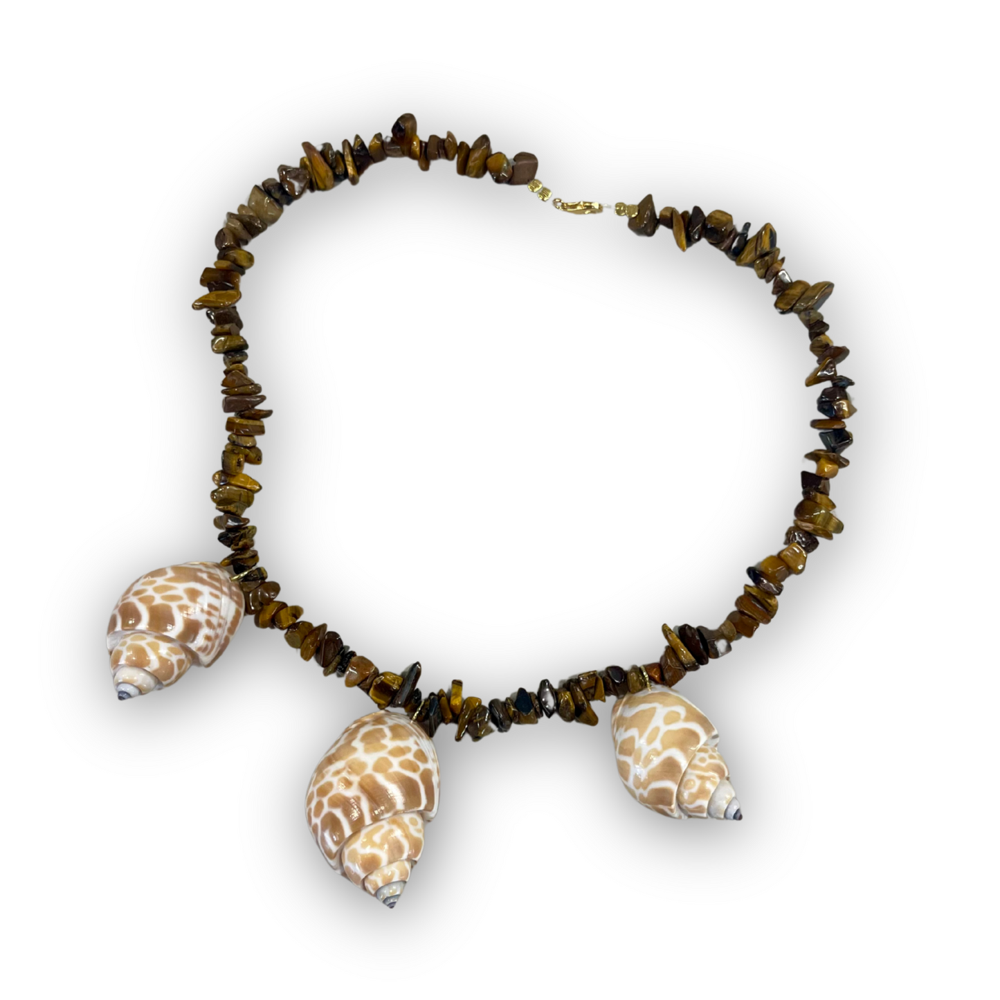 “Conchiglia di Forza” Tiger Eye & Sea Shell Necklace