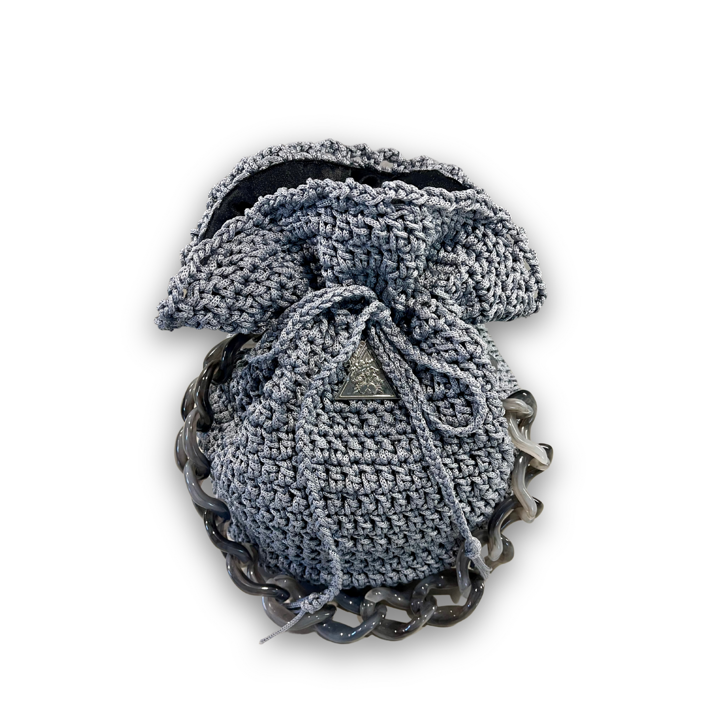 “Luna Mist Knit Bucket" Bag