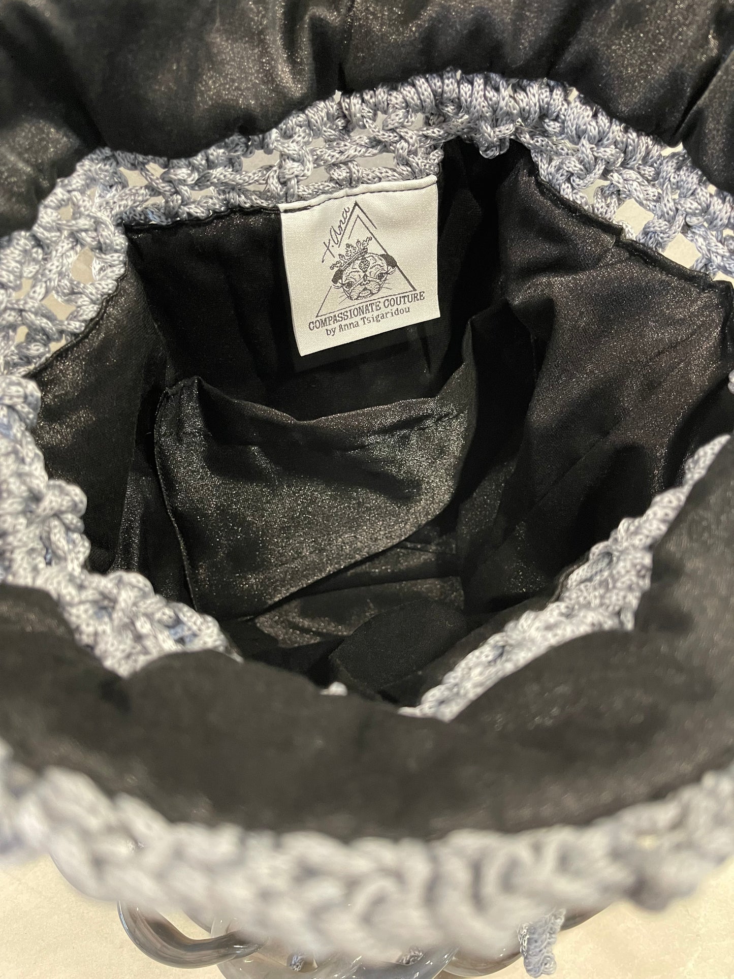“Luna Mist Knit Bucket" Bag