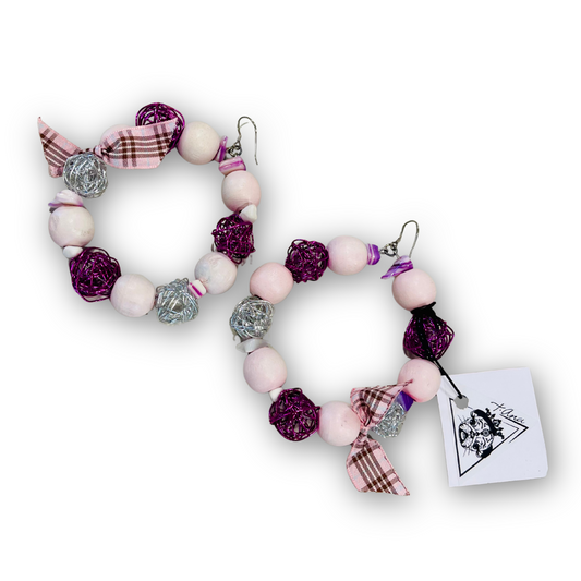 "Beadilicious Bubble" Hoop Silver Earrings