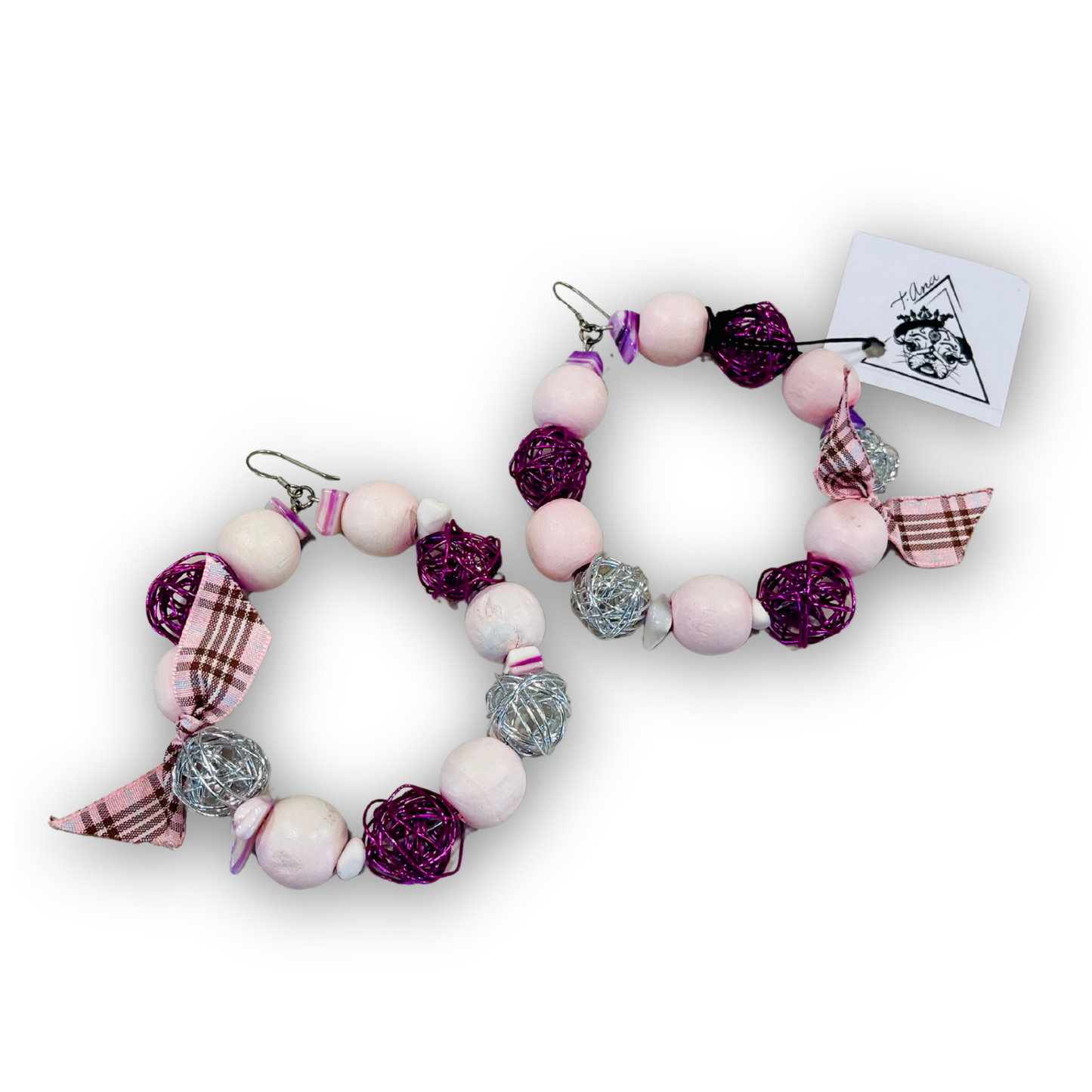 "Beadilicious Bubble" Hoop Silver Earrings