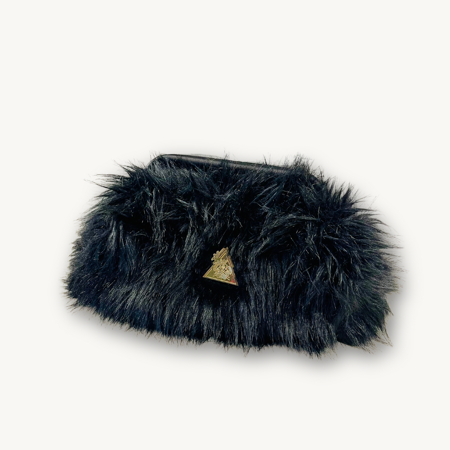 "Phoenix Noir" Faux Fur ♻️ UpCycle Clutch Handbag