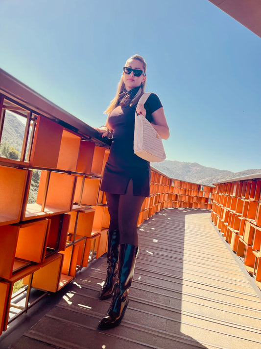 “Ethereal Sands Tote” Knit Handbag