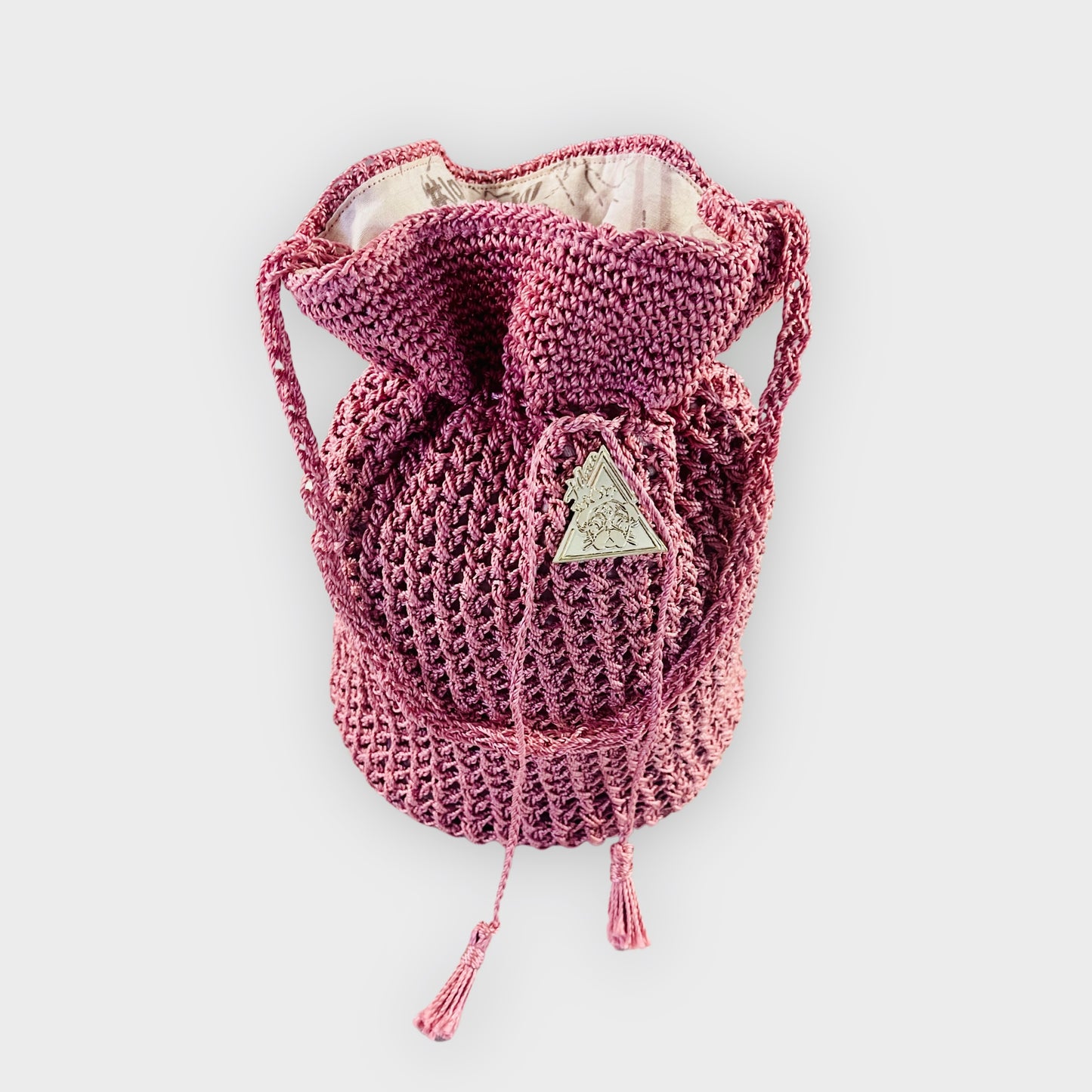 "Rosa Magica Knit Bucket" Bag