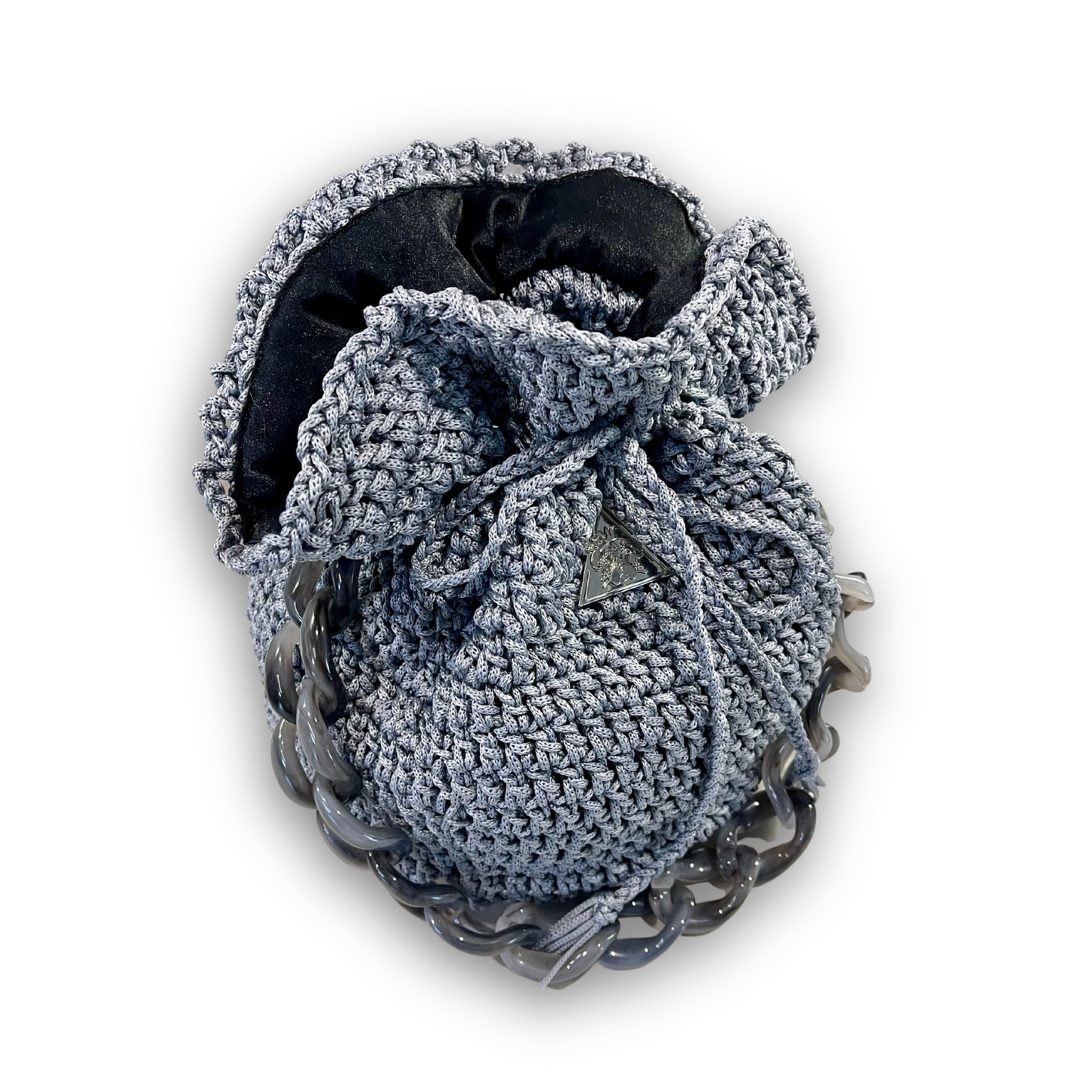 “Luna Mist Knit Bucket" Bag