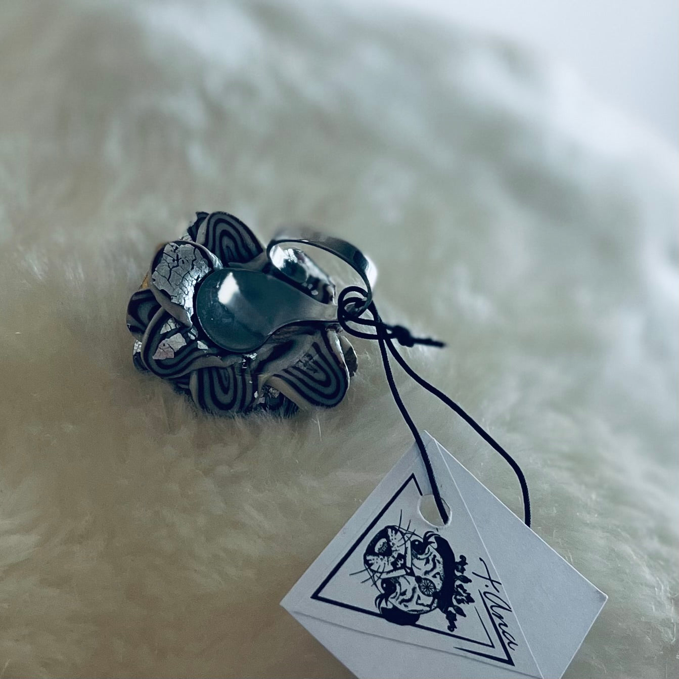 “Celeste Rosée” Sculpted Rose Statement Silver ring