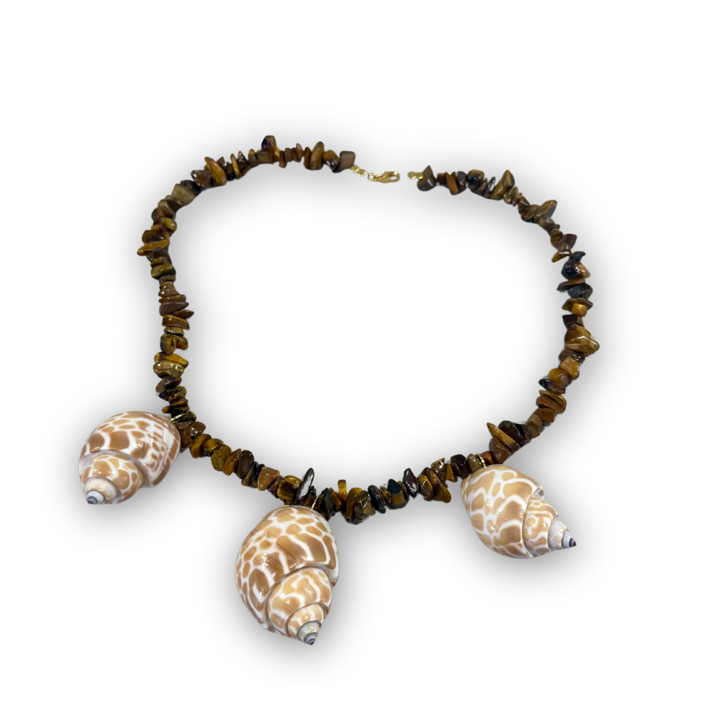 “Conchiglia di Forza” Tiger Eye & Sea Shell Necklace