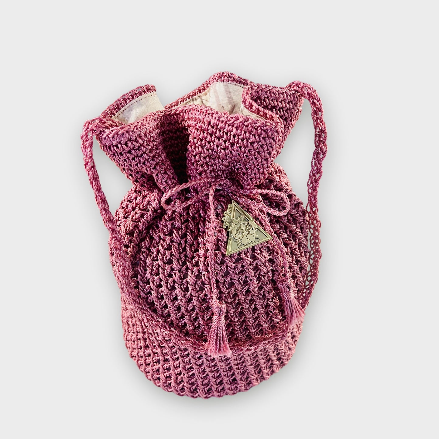 "Rosa Magica Knit Bucket" Bag
