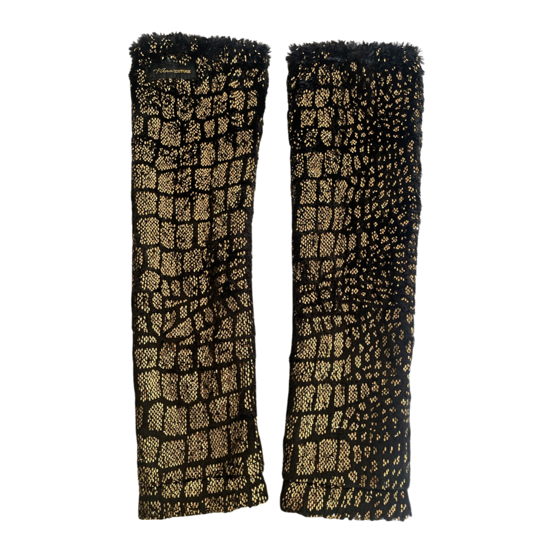 “Noir Infused Radiance” arm-warmers/“gloves”