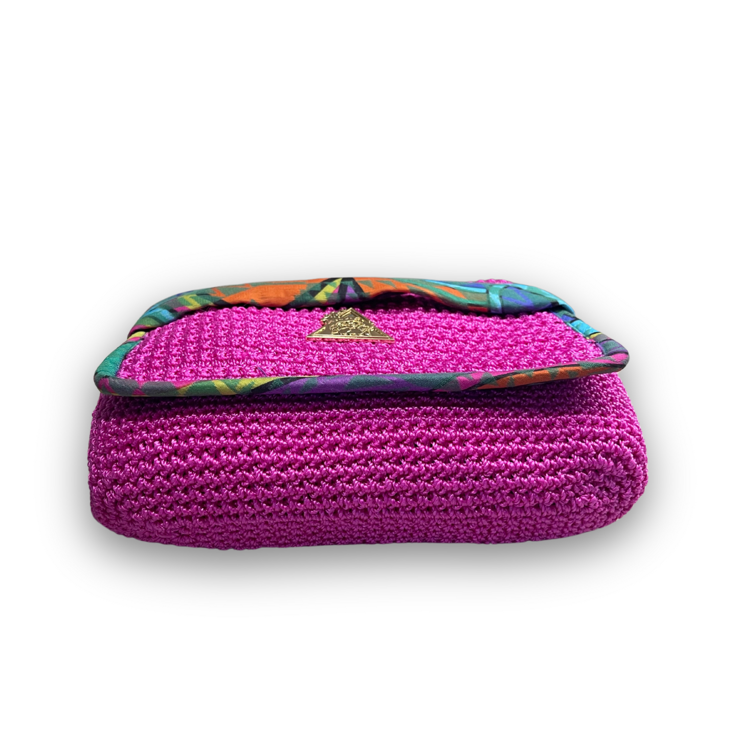 "Fior Rosa di Luna" Knit Clutch Handbag