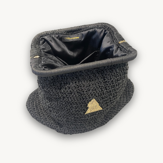 Midnight Mirage hand-knit black clutch, additional view