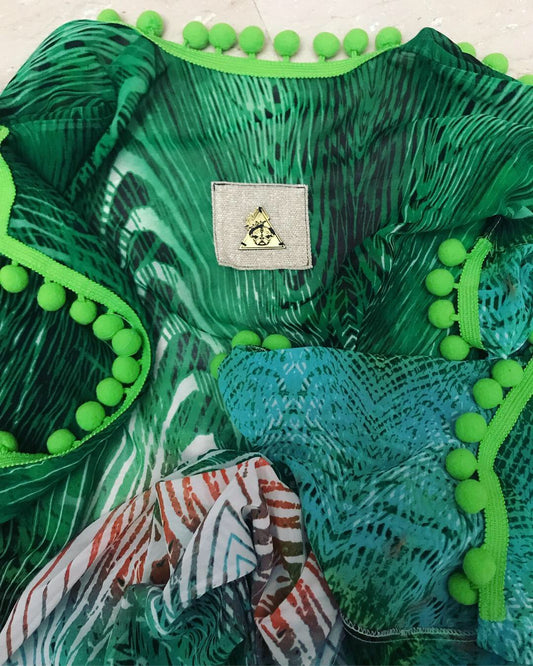 Elysian Field tropical semi-sheer caftan, additional view