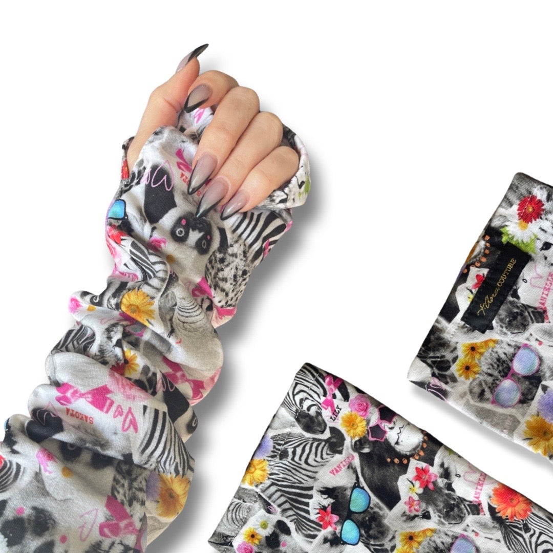 “Gli Animali” reversible vest with oversized hood