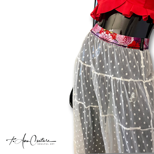 “Bianco Miss Polka” Skirt