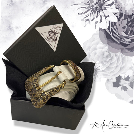 El Clásica Rustic White Belt