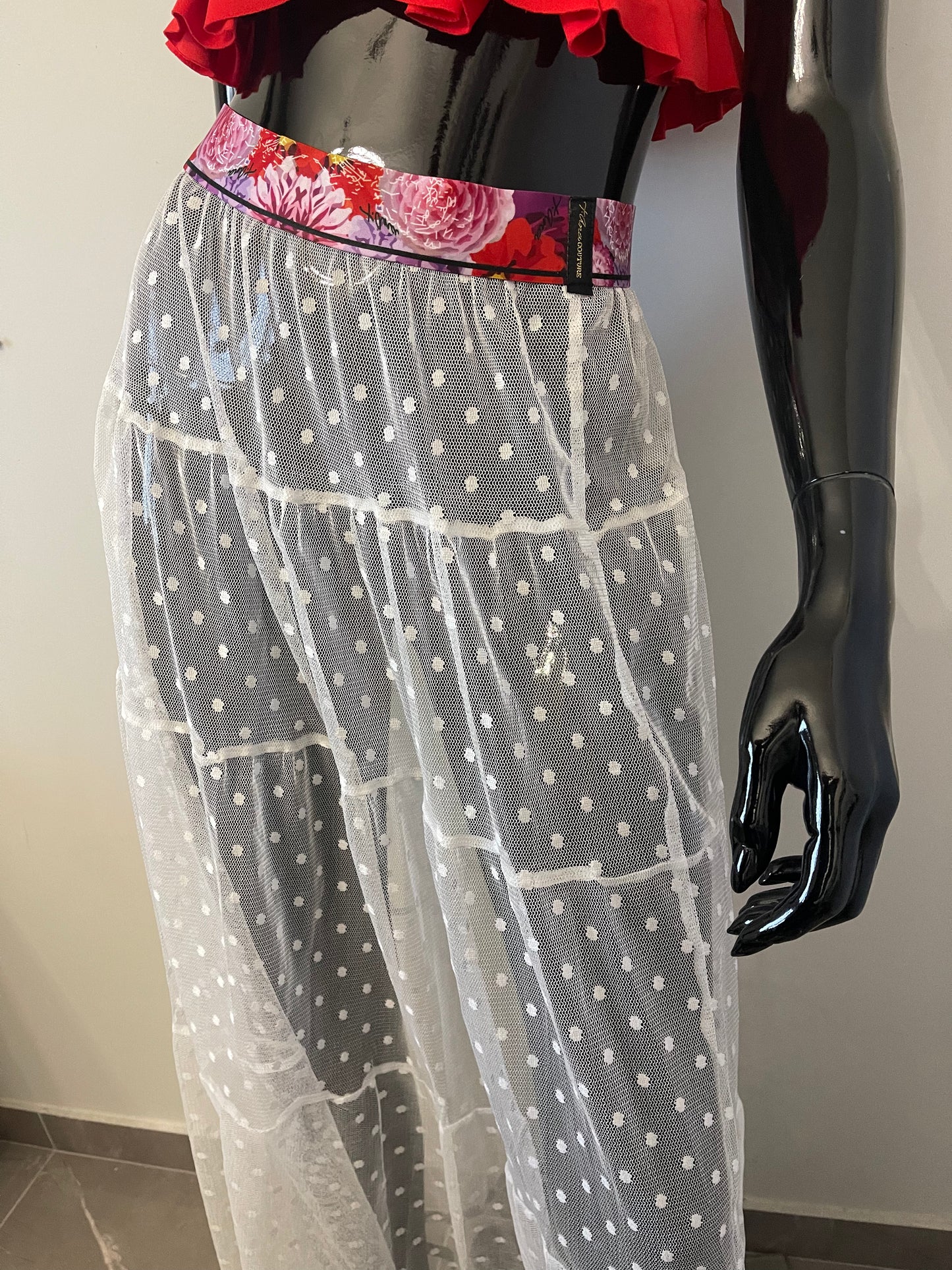 “Bianco Miss Polka” Skirt