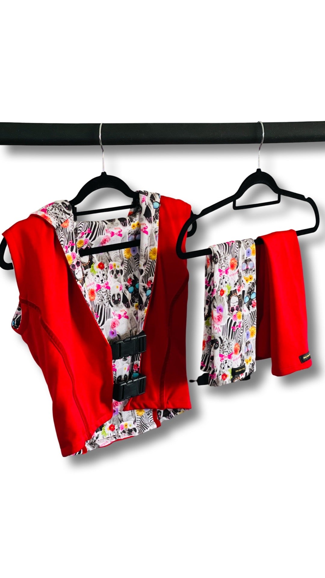 “Gli Animali” reversible vest with oversized hood