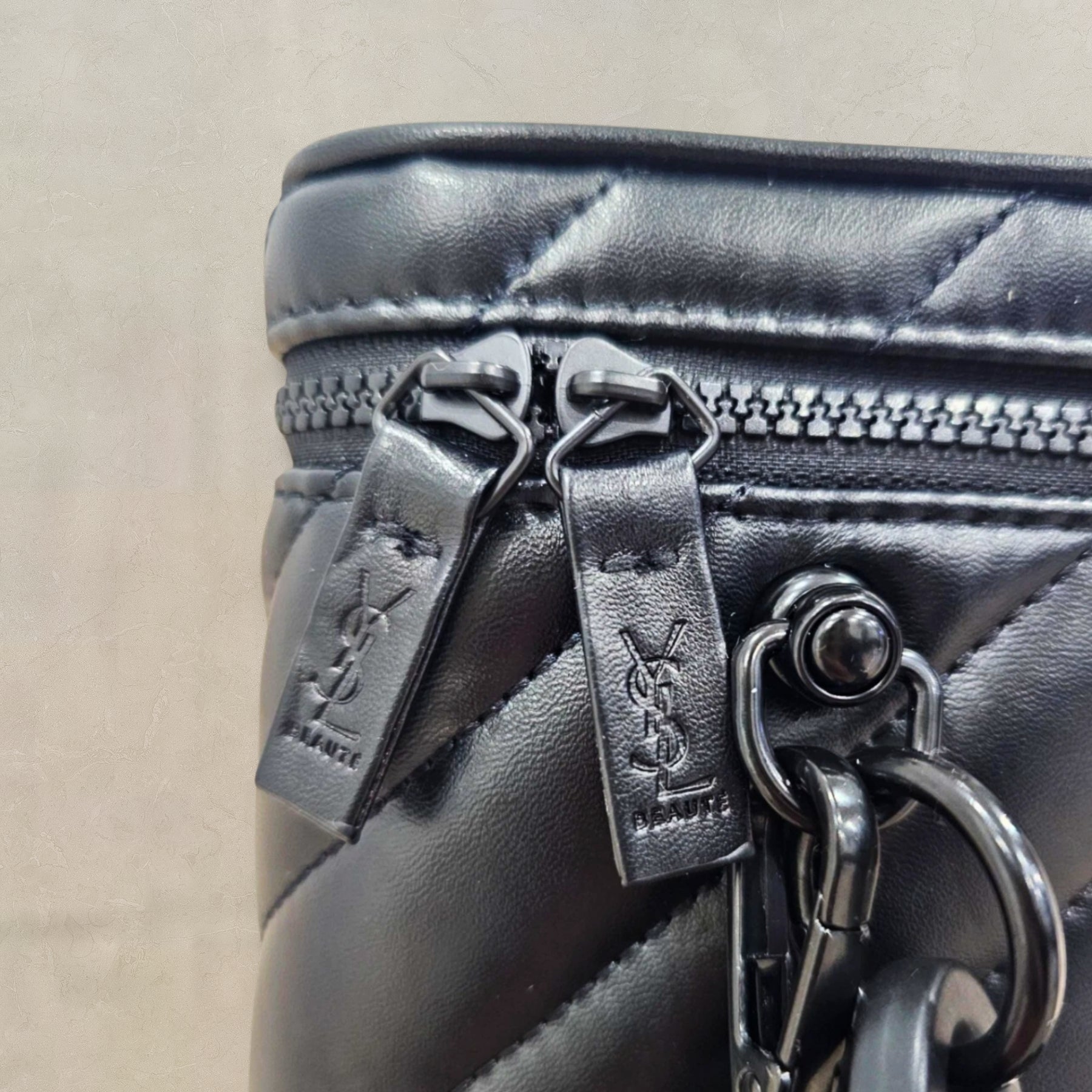 YSL Beauté black vanity bag, detail view