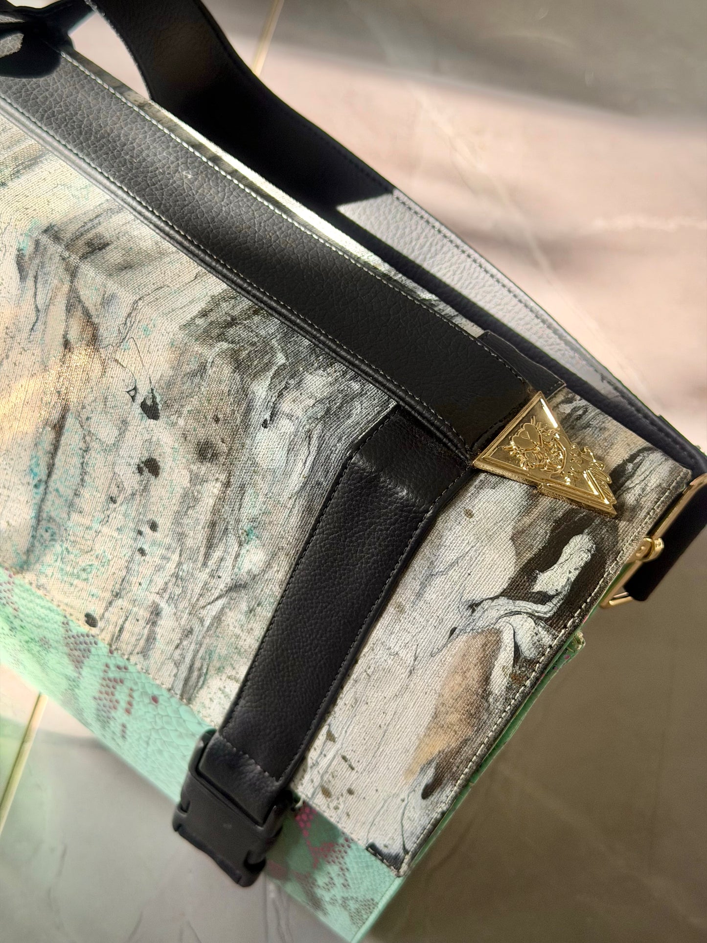 “Iridescent Pistacchio Universe” Art Collection Handbag