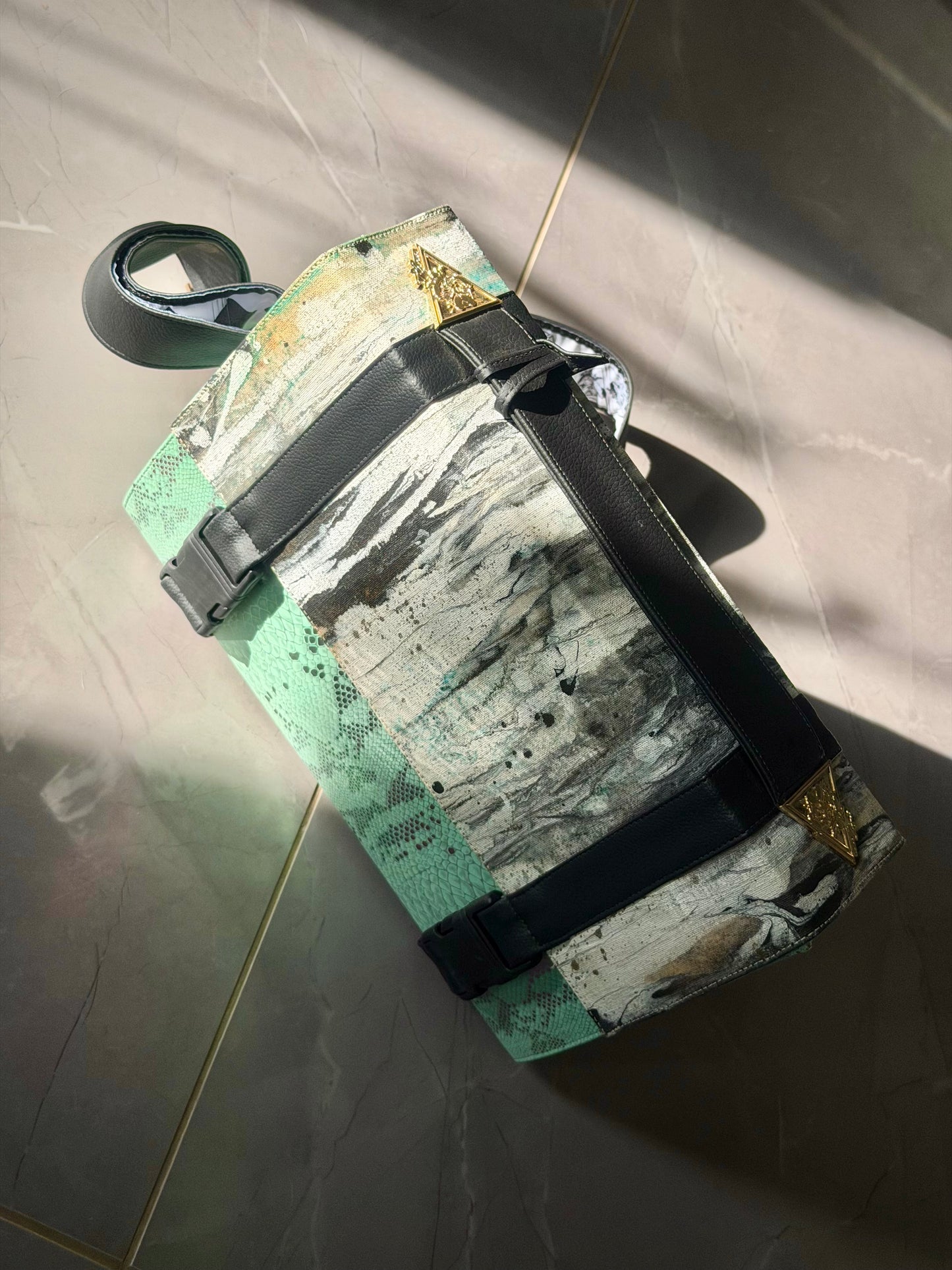 “Iridescent Pistacchio Universe” Art Collection Handbag