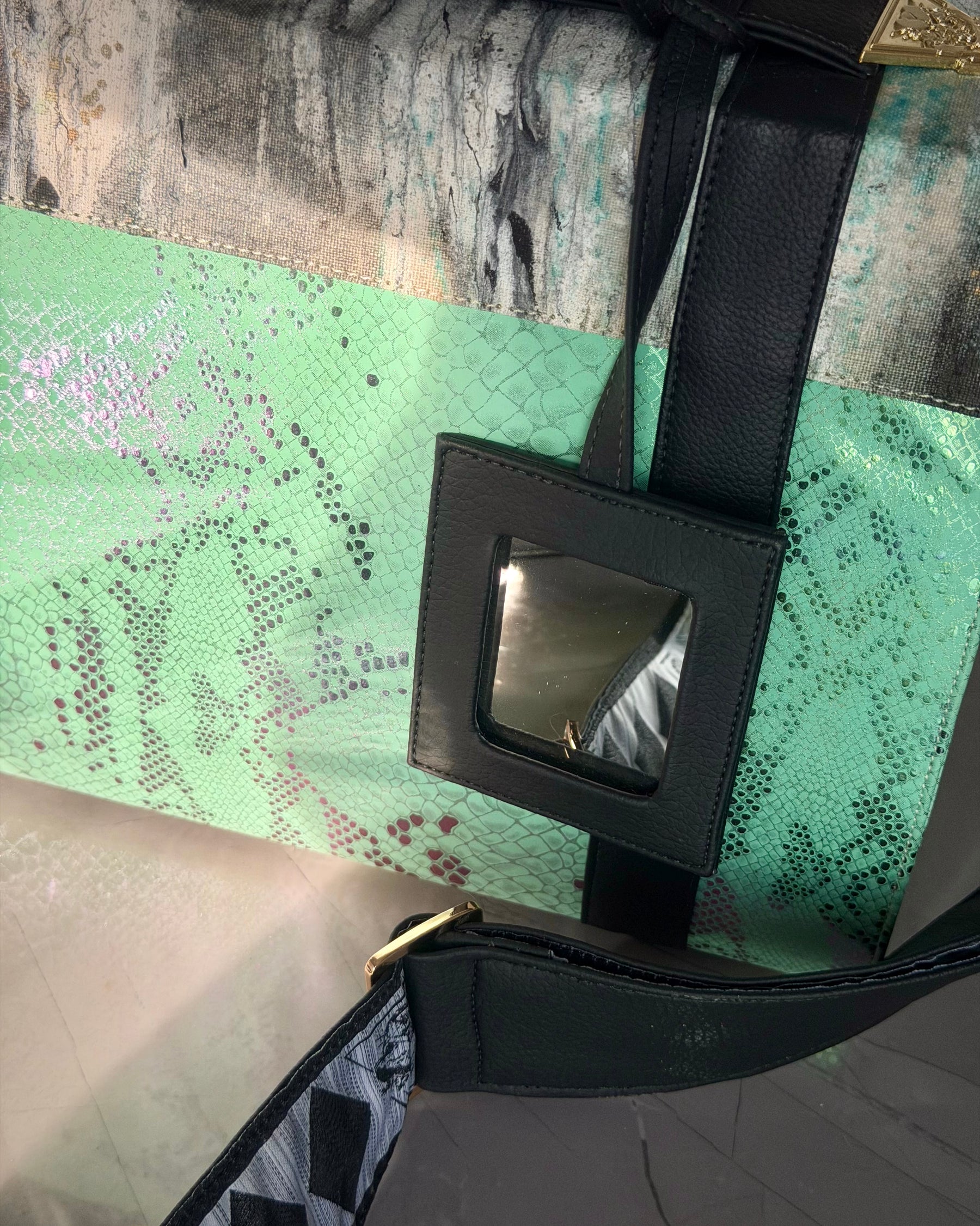 Iridescent Pistacchio Universe art handbag, additional view