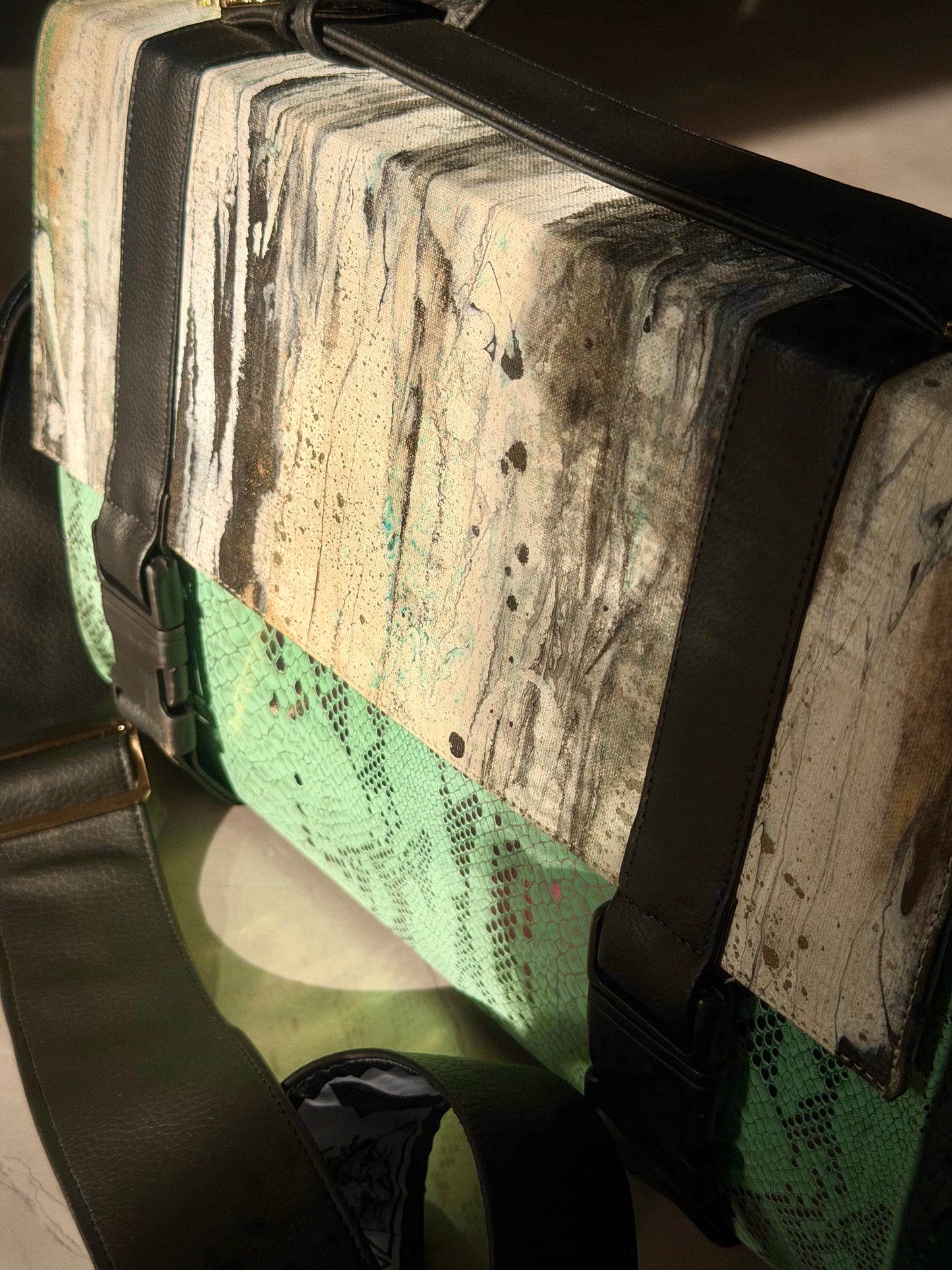 “Iridescent Pistacchio Universe” Art Collection Handbag