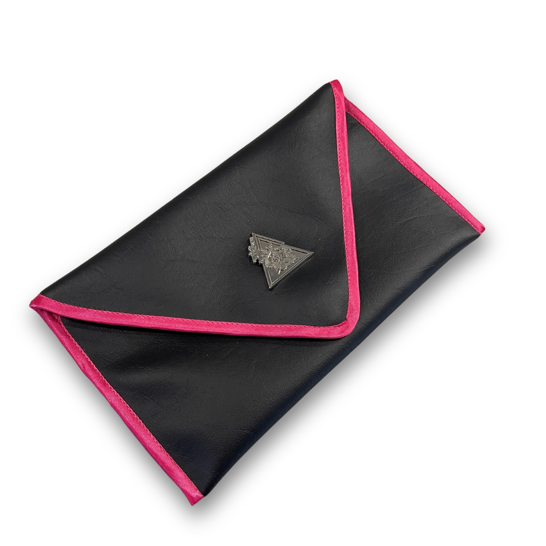 El Clásica Noire Rose black envelope clutch, alternate view