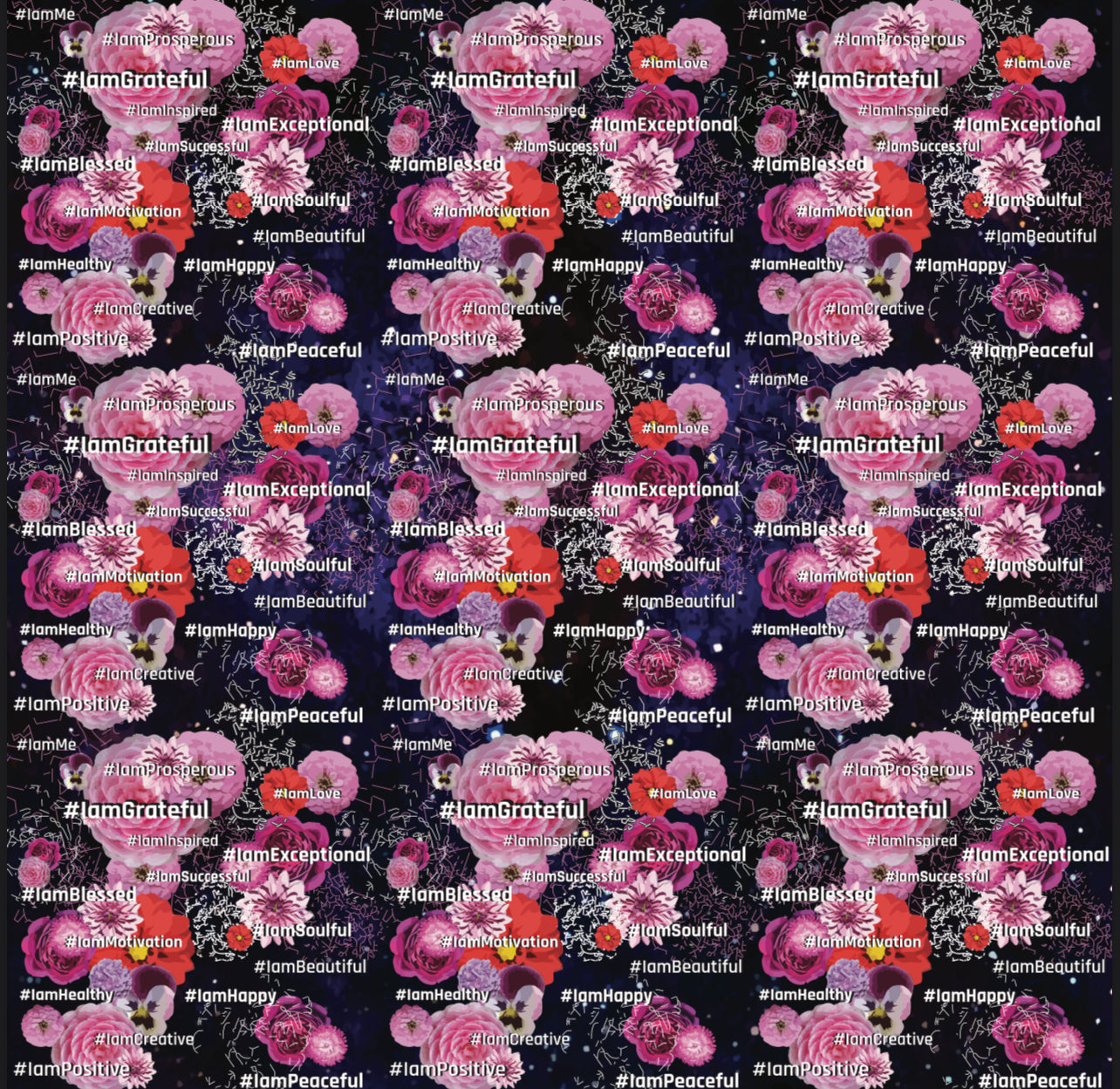 Floral Universe art canvas textile, additional view