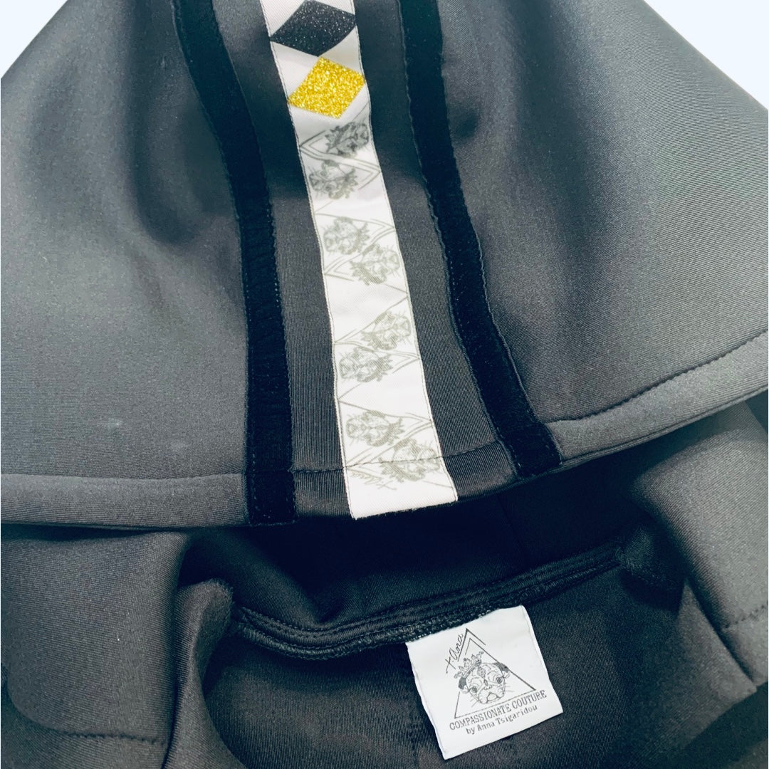 “Il Classico Nero” Scuba vest with oversized hood (-30% auto checkout)