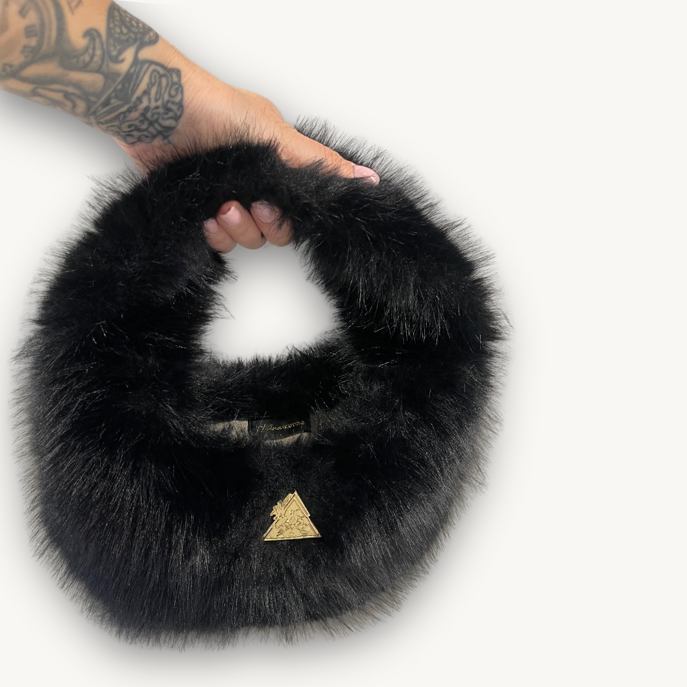 Dolce Pelliccia Nero black faux-fur handbag, Maison Archive view