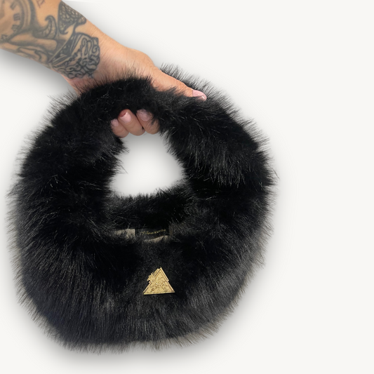 “Dolce Pelliccia Nero” Faux Fur Handbag