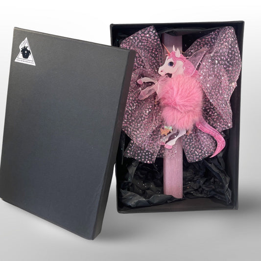 “Pink Pony Princess” Easter Candle