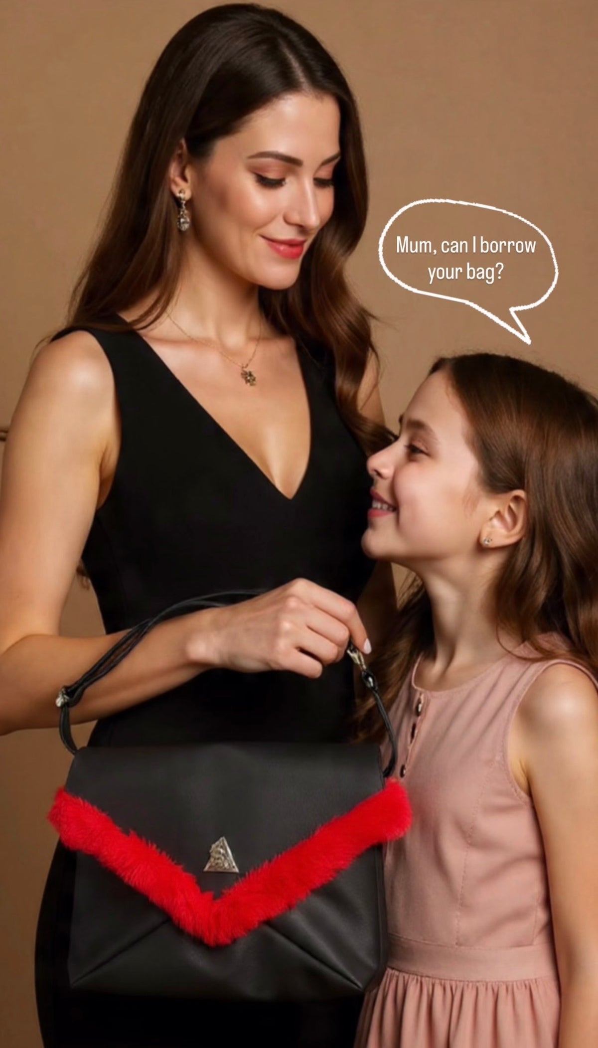 Amara Rosso Fiamma GRANDE red and black multi-wear clutch