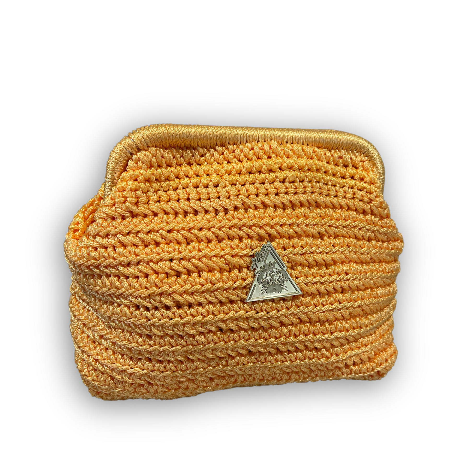 Aurora Sole hand-knit clutch, additional detail