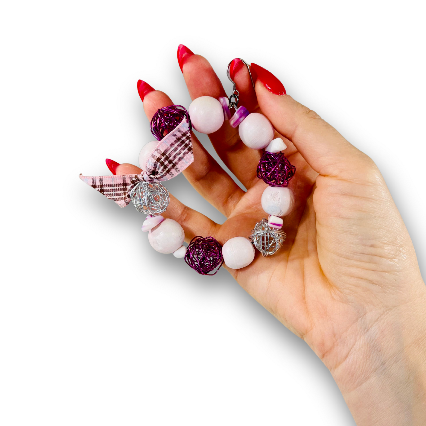 Beadilicious Bubble statement hoop earrings, styled view
