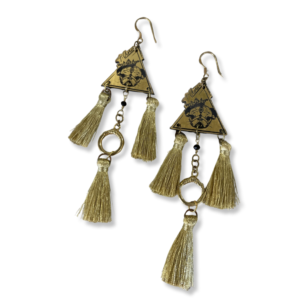D’Oro Tasselicious gold-tone statement earrings
