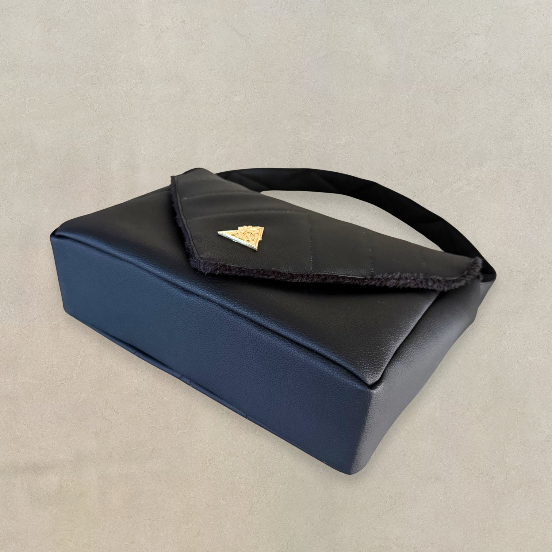 El Clásica Elysian Eclipse CarryAll Mini black handbag, alternate side and base view