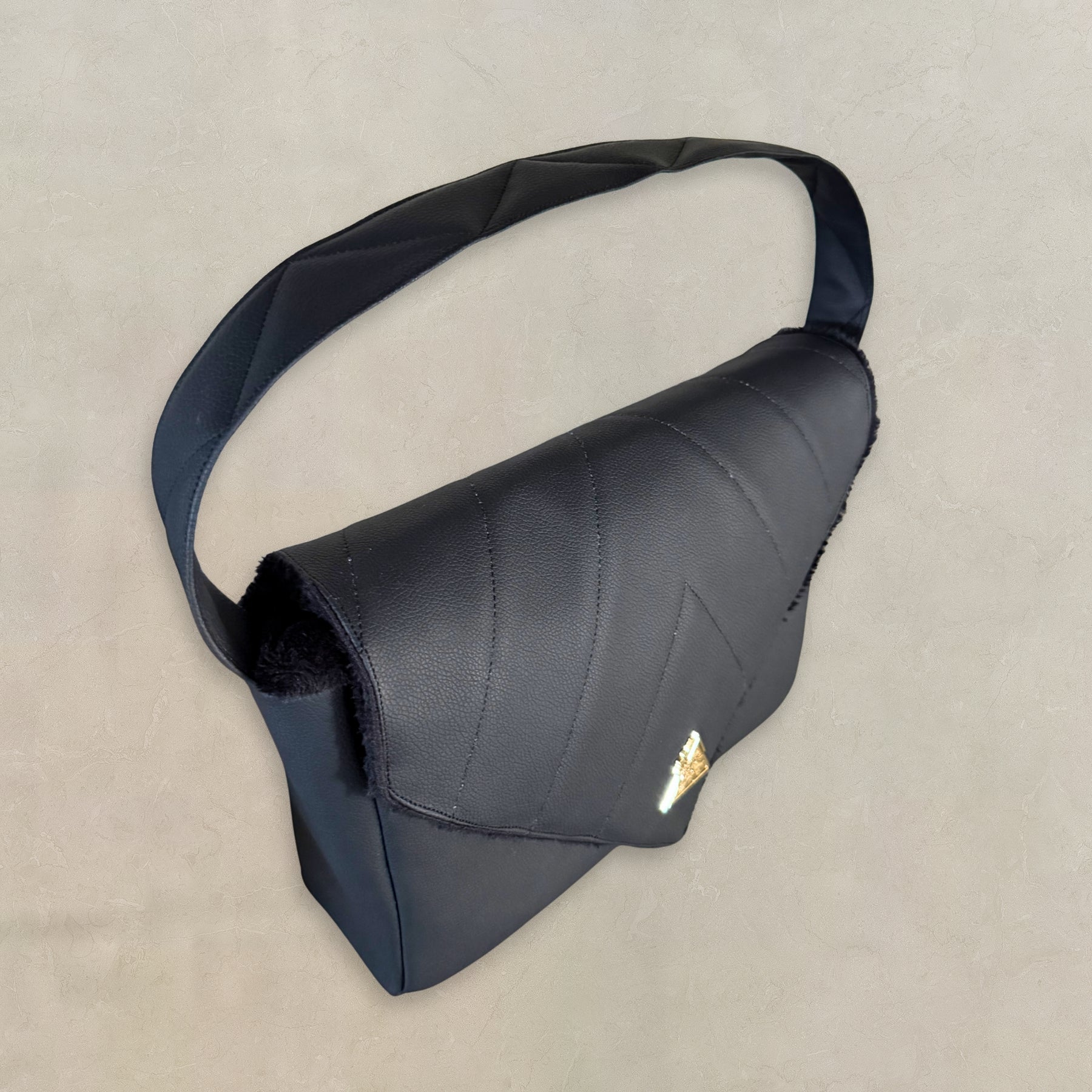 El Clásica Elysian Eclipse CarryAll Mini black handbag, three-quarter front view