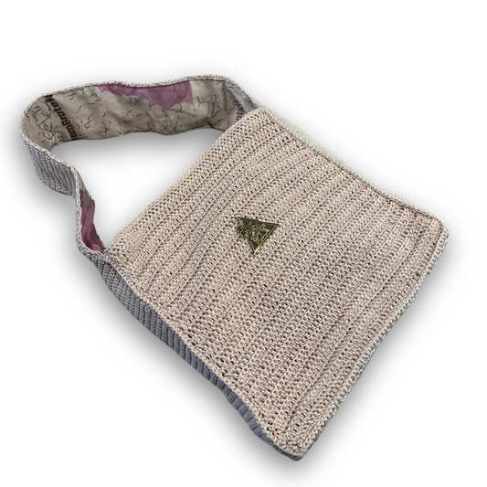 Ethereal Sands cream hand-knit tote, additional detail