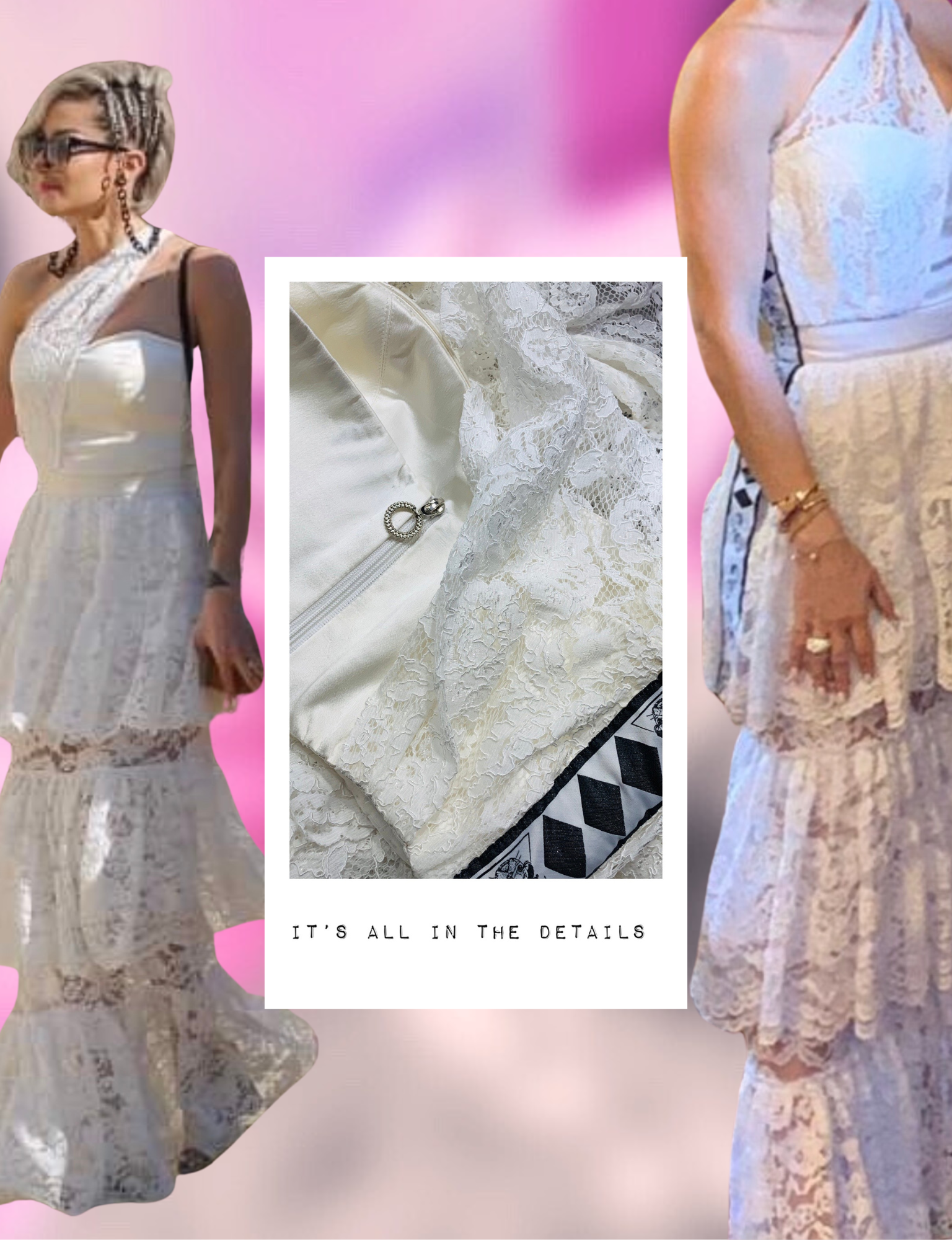 Ethereal Whisper white three-piece couture set