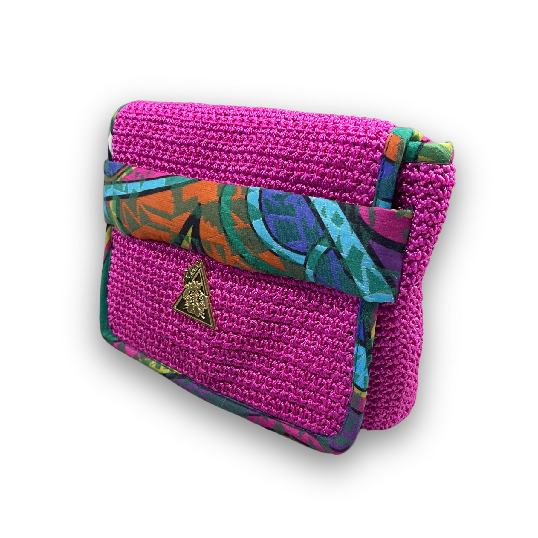 Fior Rosa di Luna fuchsia clutch, styled view