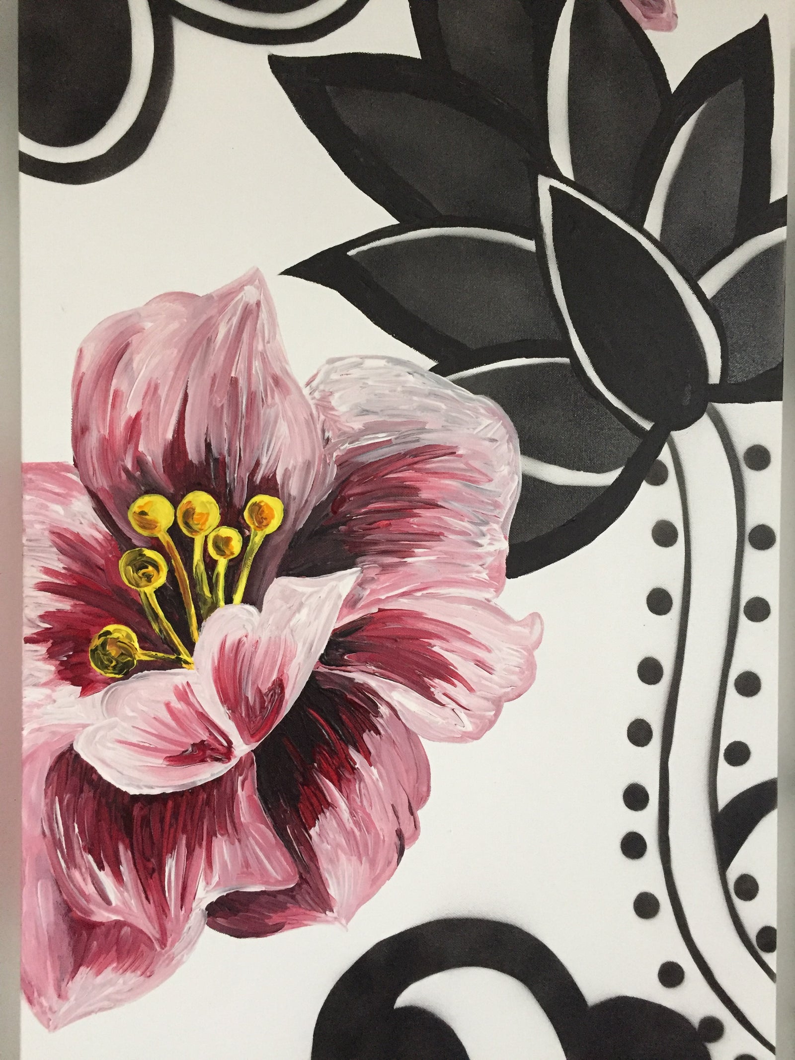 Floral Bloom six-panel art installation, additional view