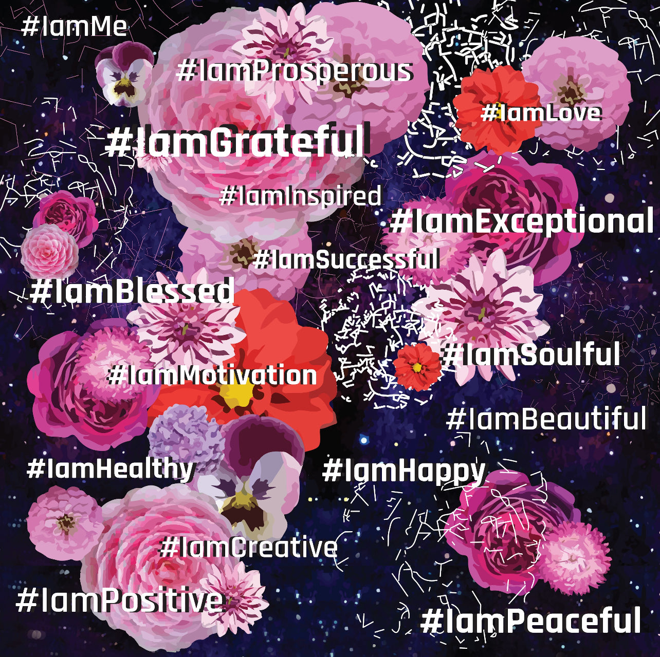 Floral Universe art canvas textile by t•Ana Couture