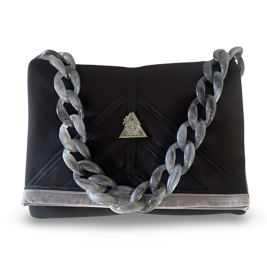 Grigio Velluto Lusso El Clásica grey scuba handbag, Maison Archive view