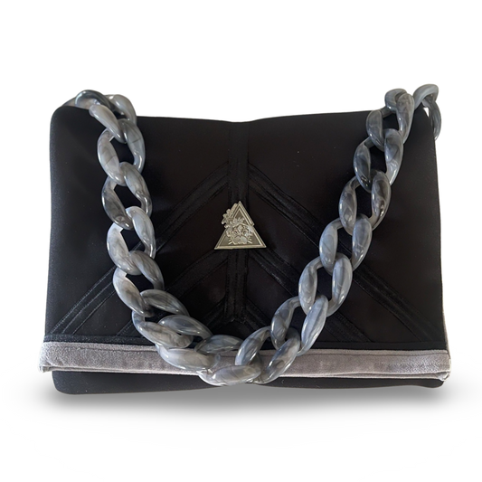 Grigio Velluto Lusso El Clásica grey scuba handbag, Maison Archive view