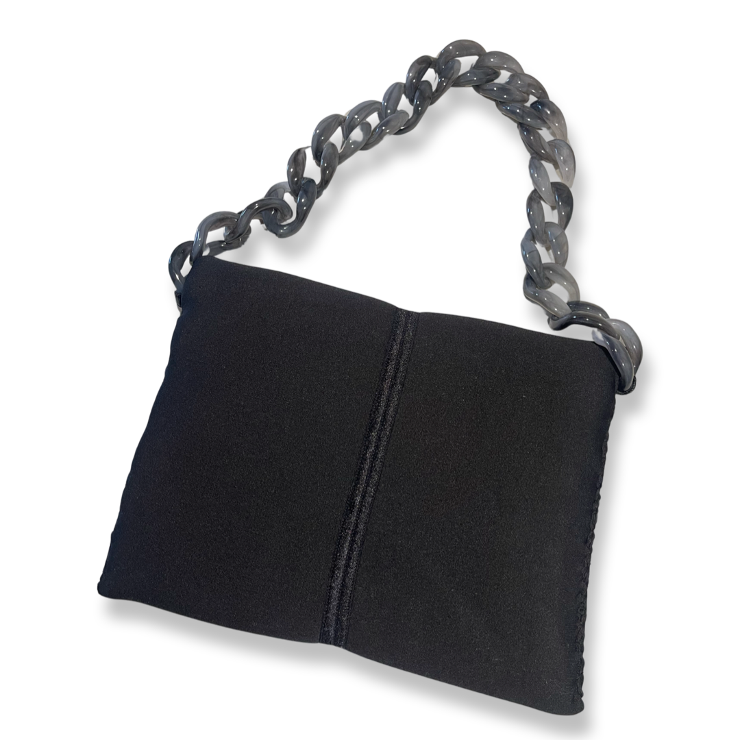 Grigio Velluto Lusso El Clásica grey scuba handbag, Maison Archive view