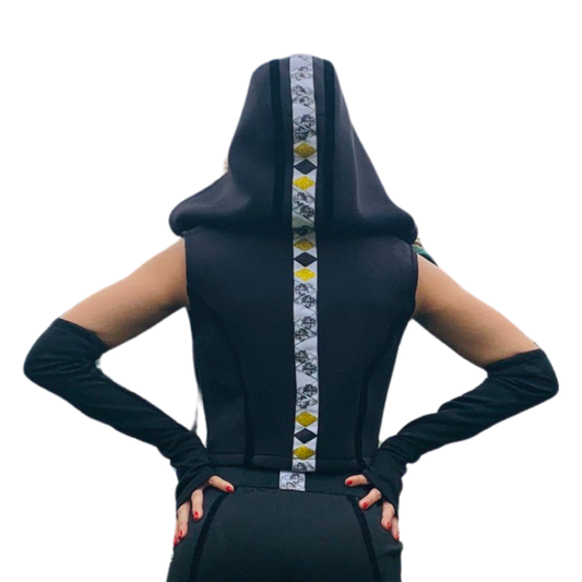 Il Classico Nero black scuba hooded vest, additional view